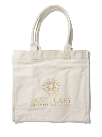 Poppins Cotton Tote Bag | Large Embroidered Carryall | Sanctuary